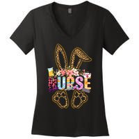 Nurse Life Stethoscope Nursing Cute Easter Bunny Easter Day Women's V-Neck T-Shirt