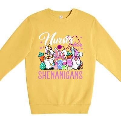 Nurses Love Shenanigans Gnome Easter Day Nurse Premium Crewneck Sweatshirt