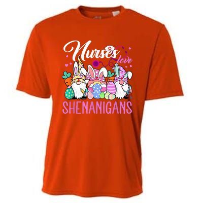 Nurses Love Shenanigans Gnome Easter Day Nurse Cooling Performance Crew T-Shirt