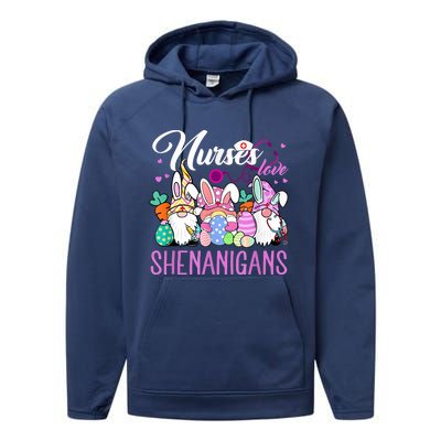 Nurses Love Shenanigans Gnome Easter Day Nurse Performance Fleece Hoodie