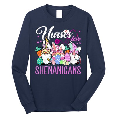 Nurses Love Shenanigans Gnome Easter Day Nurse Long Sleeve Shirt