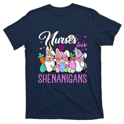 Nurses Love Shenanigans Gnome Easter Day Nurse T-Shirt