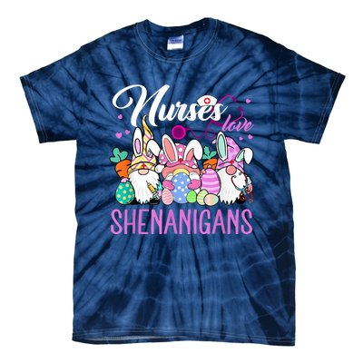 Nurses Love Shenanigans Gnome Easter Day Nurse Tie-Dye T-Shirt