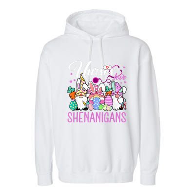 Nurses Love Shenanigans Gnome Easter Day Nurse Garment-Dyed Fleece Hoodie