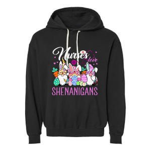 Nurses Love Shenanigans Tee Gnome Easter Day Nurse Garment-Dyed Fleece Hoodie