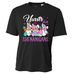 Nurses Love Shenanigans Tee Gnome Easter Day Nurse Cooling Performance Crew T-Shirt