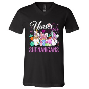 Nurses Love Shenanigans Tee Gnome Easter Day Nurse V-Neck T-Shirt