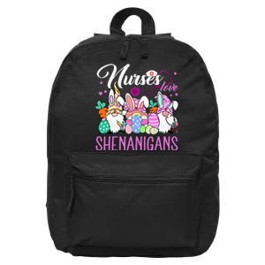 Nurses Love Shenanigans Tee Gnome Easter Day Nurse 16 in Basic Backpack