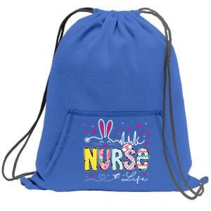 Nurse Life Stethoscope Nursing Cute Easter Bunny Easter Day Gift Sweatshirt Cinch Pack Bag