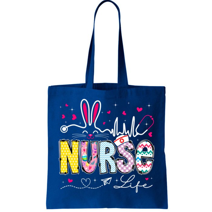 Nurse Life Stethoscope Nursing Cute Easter Bunny Easter Day Gift Tote Bag