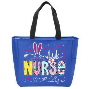 Nurse Life Stethoscope Nursing Cute Easter Bunny Easter Day Gift Zip Tote Bag