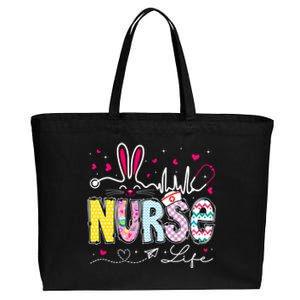 Nurse Life Stethoscope Nursing Cute Easter Bunny Easter Day Gift Cotton Canvas Jumbo Tote