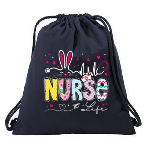 Nurse Life Stethoscope Nursing Cute Easter Bunny Easter Day Gift Drawstring Bag