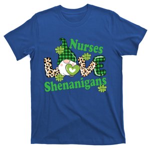 Nurses Love Shenanigans St Patricks Day Irish Gnome Gift T-Shirt