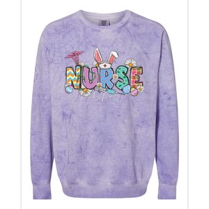 Nurse Life Stethoscope Nursing Cute Easter Bunny Easter Day Colorblast Crewneck Sweatshirt