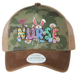 Nurse Life Stethoscope Nursing Cute Easter Bunny Easter Day Legacy Tie Dye Trucker Hat