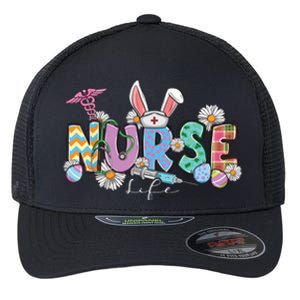 Nurse Life Stethoscope Nursing Cute Easter Bunny Easter Day Flexfit Unipanel Trucker Cap