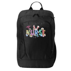 Nurse Life Stethoscope Nursing Cute Easter Bunny Easter Day City Backpack