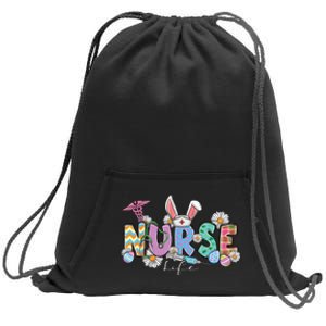 Nurse Life Stethoscope Nursing Cute Easter Bunny Easter Day Sweatshirt Cinch Pack Bag