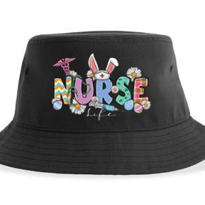 Nurse Life Stethoscope Nursing Cute Easter Bunny Easter Day Sustainable Bucket Hat