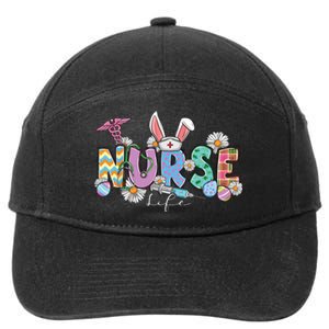 Nurse Life Stethoscope Nursing Cute Easter Bunny Easter Day 7-Panel Snapback Hat