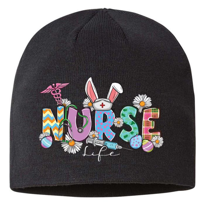 Nurse Life Stethoscope Nursing Cute Easter Bunny Easter Day Sustainable Beanie