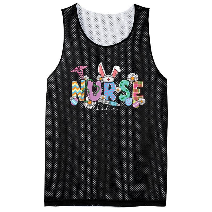 Nurse Life Stethoscope Nursing Cute Easter Bunny Easter Day Mesh Reversible Basketball Jersey Tank