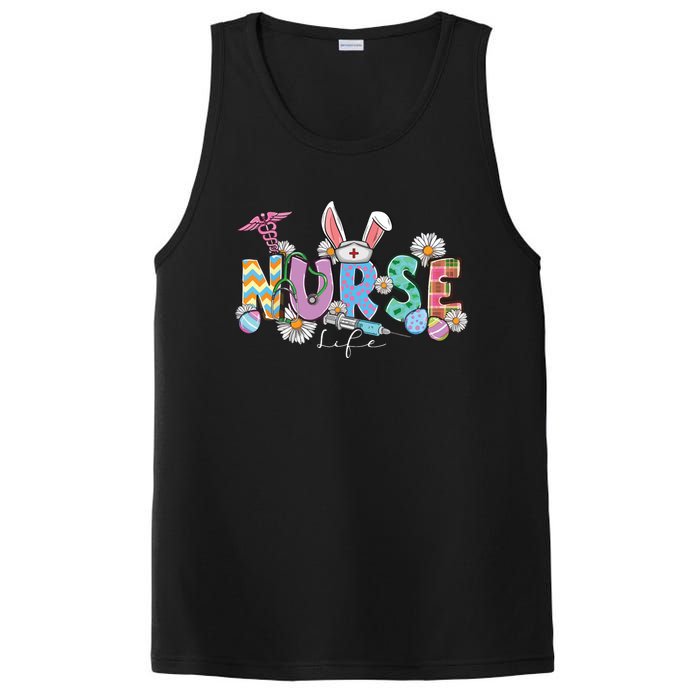 Nurse Life Stethoscope Nursing Cute Easter Bunny Easter Day PosiCharge Competitor Tank