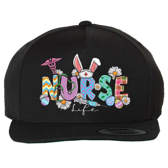 Nurse Life Stethoscope Nursing Cute Easter Bunny Easter Day Wool Snapback Cap