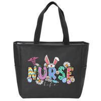 Nurse Life Stethoscope Nursing Cute Easter Bunny Easter Day Zip Tote Bag