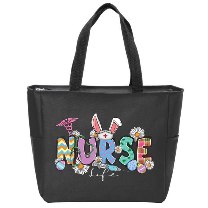 Nurse Life Stethoscope Nursing Cute Easter Bunny Easter Day Zip Tote Bag