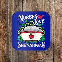 Nurses Love Shenanigans St Patricks Day Irish Nurse Emt Gift Coaster