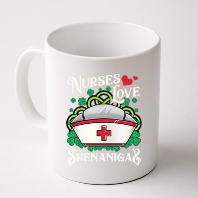 Nurses Love Shenanigans St Patricks Day Irish Nurse Emt Gift Coffee Mug