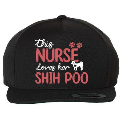 Nurse Loves Shih Poo Dog Lovers Funny Gift For Mom Nurse Gift Wool Snapback Cap