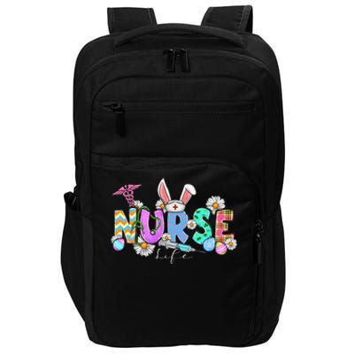 Nurse Life Stethoscope Nursing Cute Easter Bunny Impact Tech Backpack