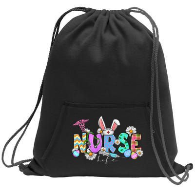 Nurse Life Stethoscope Nursing Cute Easter Bunny Sweatshirt Cinch Pack Bag