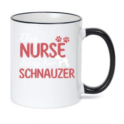 Nurse Loves Schnauzer Dog Lovers Funny Gift For Mom Nurse Gift 11oz Black Color Changing Mug