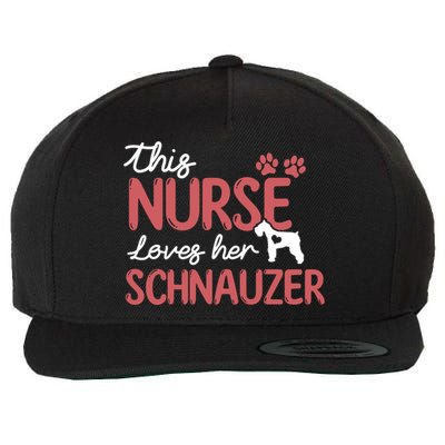 Nurse Loves Schnauzer Dog Lovers Funny Gift For Mom Nurse Gift Wool Snapback Cap