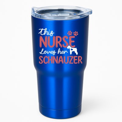 Nurse Loves Schnauzer Dog Lovers Funny Gift For Mom Nurse Gift Tumbler