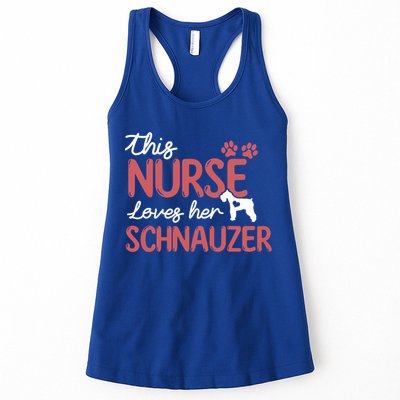 Nurse Loves Schnauzer Dog Lovers Funny Gift For Mom Nurse Gift Womens Tank Top