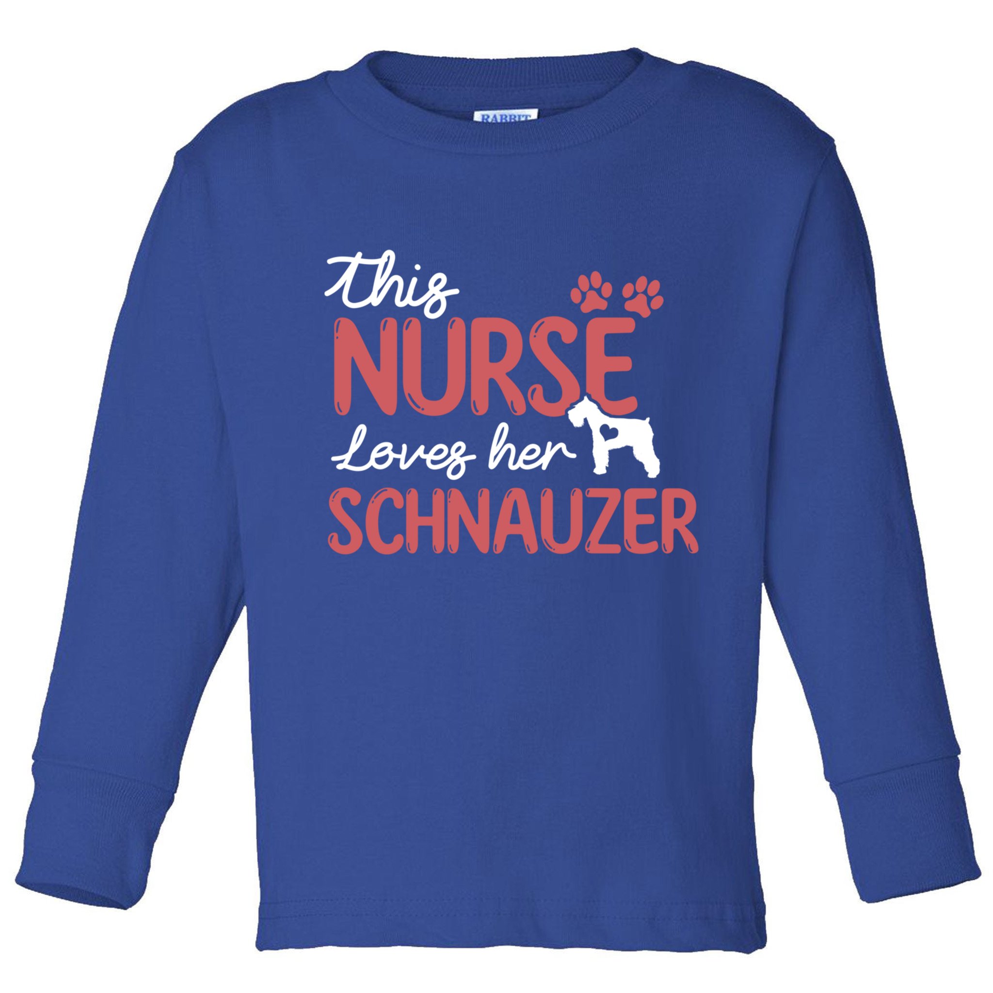 Nurse Loves Schnauzer Dog Lovers Funny Gift For Mom Nurse Gift Toddler Long Sleeve Shirt