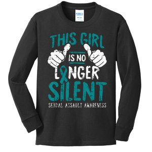 No Longer Silent Sexual Assault Awareness Gifts Survivor Kids Long Sleeve Shirt