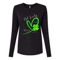 Not Lucky Simply Blessed Christian Shamrock St Patricks Day Womens Cotton Relaxed Long Sleeve T-Shirt