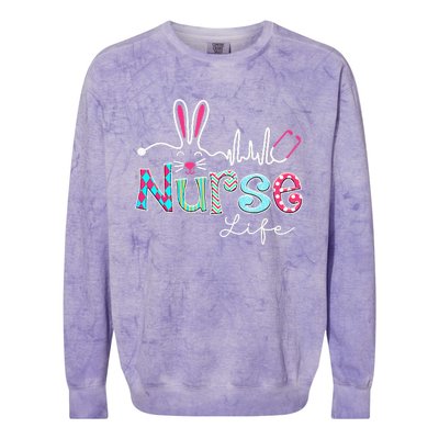 Nurse Life Stethoscope Nursing Cute Easter Bunny Easter Day Colorblast Crewneck Sweatshirt