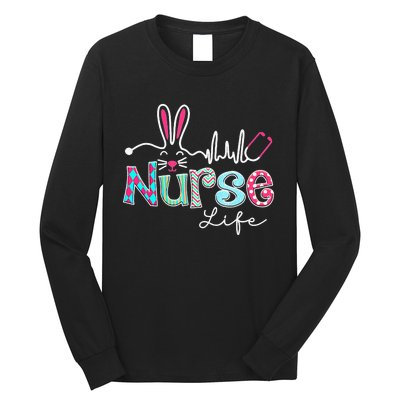 Nurse Life Stethoscope Nursing Cute Easter Bunny Easter Day Long Sleeve Shirt