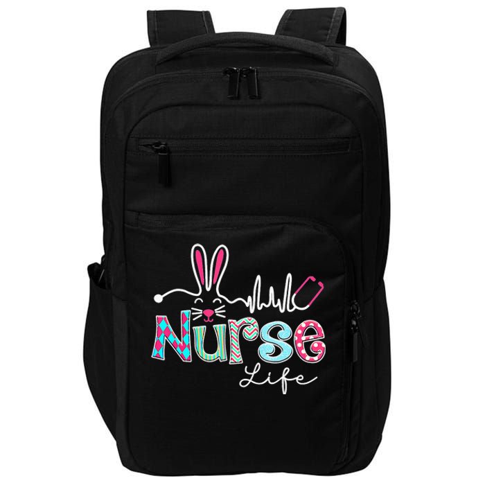 Nurse Life Stethoscope Nursing Cute Easter Bunny Easter Day Impact Tech Backpack