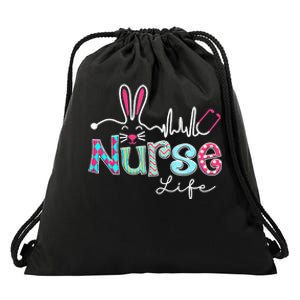 Nurse Life Stethoscope Nursing Cute Easter Bunny Easter Day Drawstring Bag