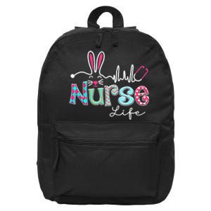 Nurse Life Stethoscope Nursing Cute Easter Bunny Easter Day 16 in Basic Backpack