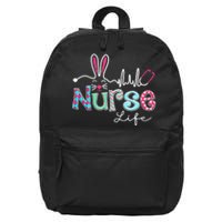 Nurse Life Stethoscope Nursing Cute Easter Bunny Easter Day 16 in Basic Backpack