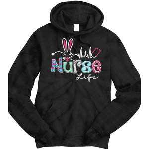 Nurse Life Stethoscope Nursing Cute Easter Bunny Easter Day Tie Dye Hoodie